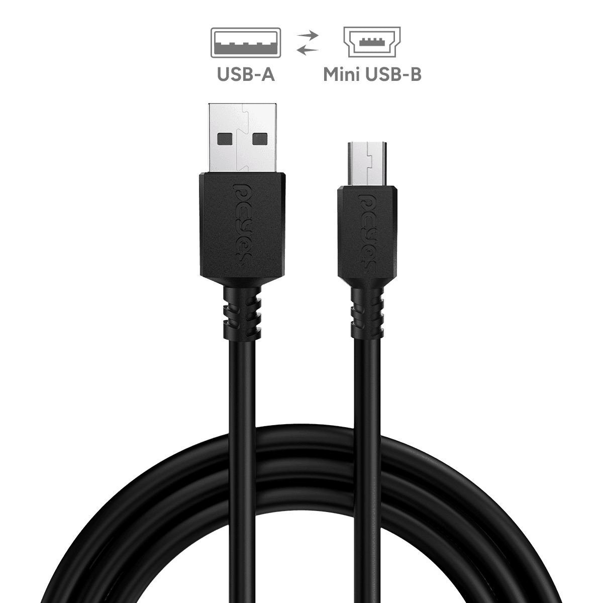 Cabo USB A 2.0 para Mini USB B 2.0 PCYES 2M 3A PUANM2-2 em destaque