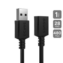 Cabo PCYES Extensor USB A 2.0 Macho para Fêmea 1m PUAMF2-1 1