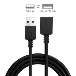 Cabo PCYES Extensor USB A 2.0 Macho para Fêmea 1m PUAMF2-1 2