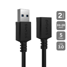 Cabo PCYES Extensor USB 3.0 A Macho para A Fêmea 2 Metros PUAMF3-2 1