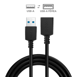 Cabo PCYES Extensor USB 3.0 A Macho para A Fêmea 2 Metros PUAMF3-2 2