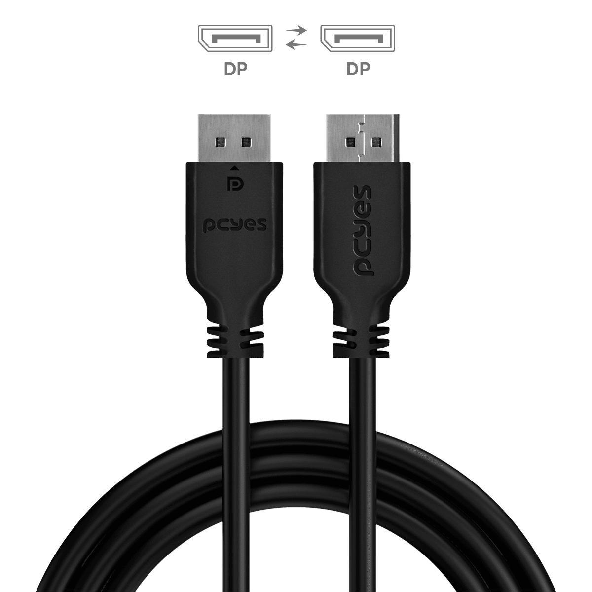 Cabo PCYES DisplayPort 1.2 4K 60Hz 2 Metros Cobre Puro 18Gbps PDPM-2 em destaque