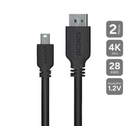 Cabo PCYES DisplayPort 1.2 para DVI-D 2 Metros 4K 10bits Preto PDVI-2 1