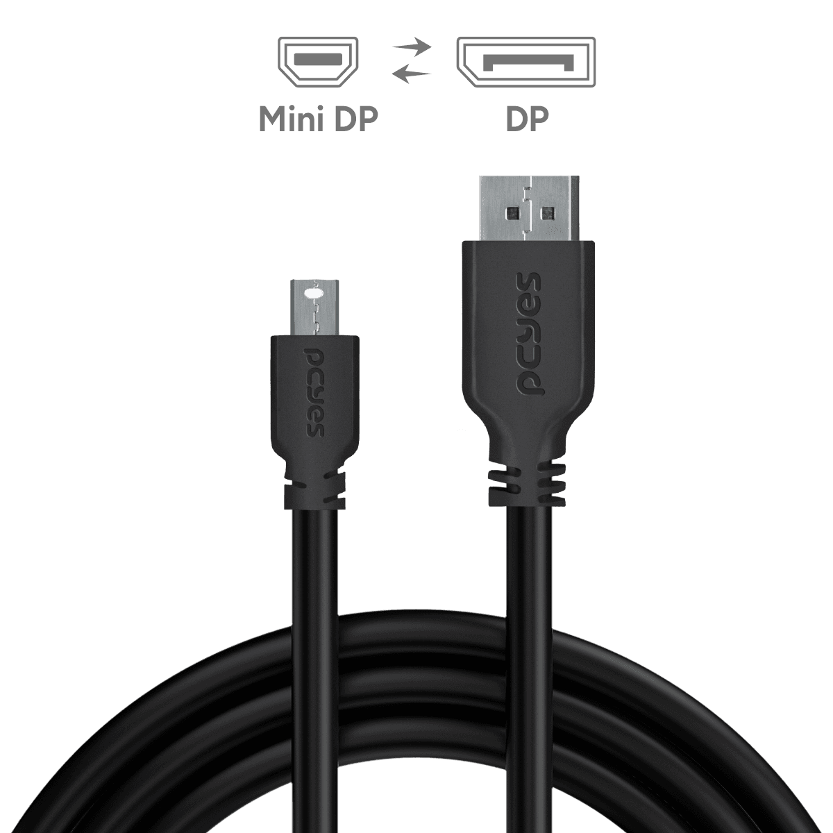 Cabo PCYES DisplayPort 1.2 para DVI-D 2 Metros 4K 10bits Preto PDVI-2 em destaque