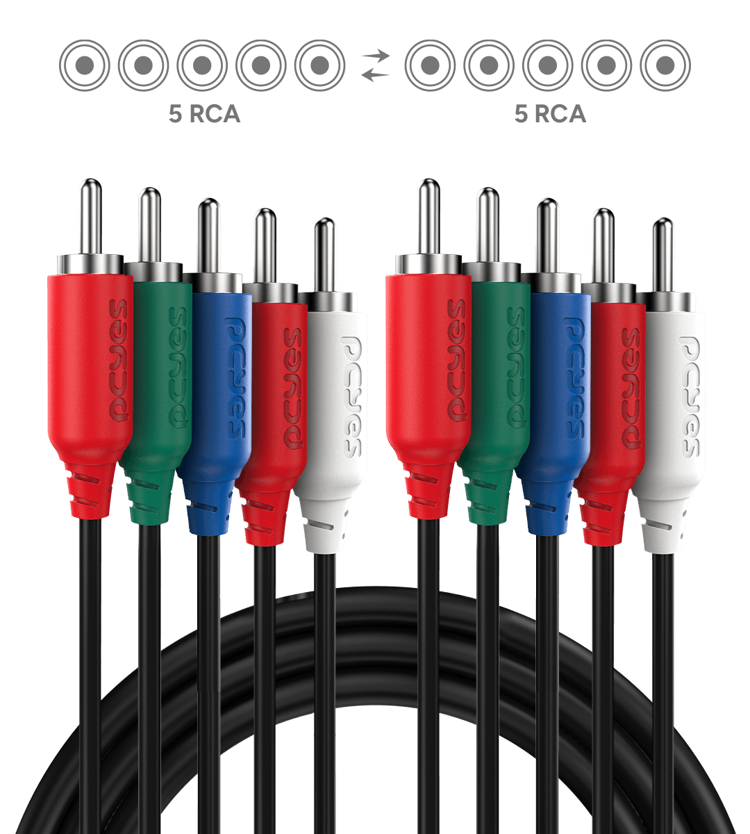 Cabo 5 RCA PCYES 2M Áudio e Vídeo Componente P5R-2 em destaque