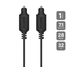 Cabo Óptico Digital PCYES 1M Áudio 7.1 Dolby DTS POD-1 1