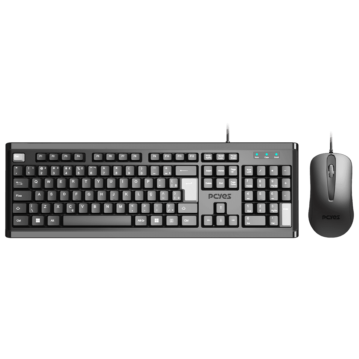Combo Teclado e Mouse USB PCYES Classic ABNT2 1200 DPI CMBPTOCL2AB