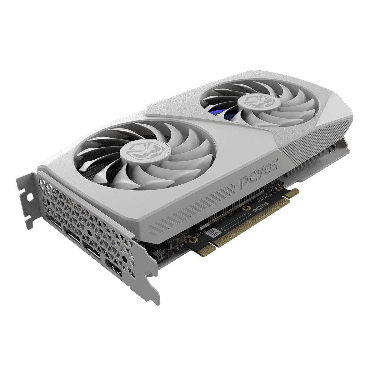 Placa de Vídeo RTX 3060 12GB GDDR6 PCYES 192-bit Dual Fan Projeto Edge White PVRTX3060WT2F detalhe