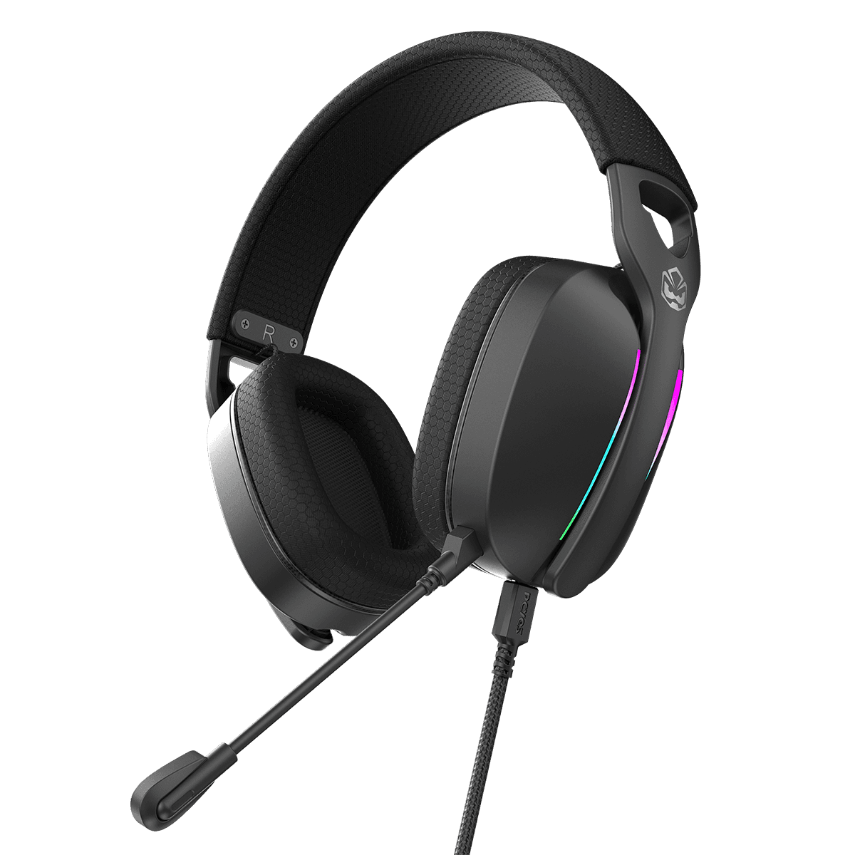 Headset PCYES Gamer Nowy Black Vulcan USB Surround 40mm RGB HGNW40BV