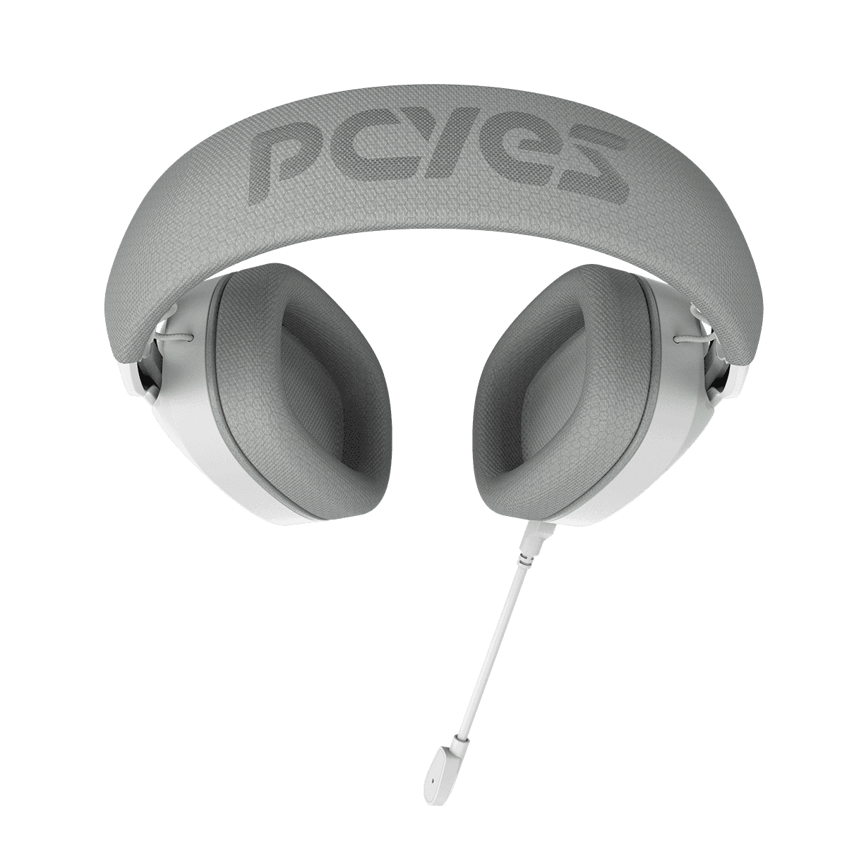 Headset PCYES Gamer Nowy White Ghost USB Surround 40mm RGB Microfone Destacável HGNW40WG detalhe