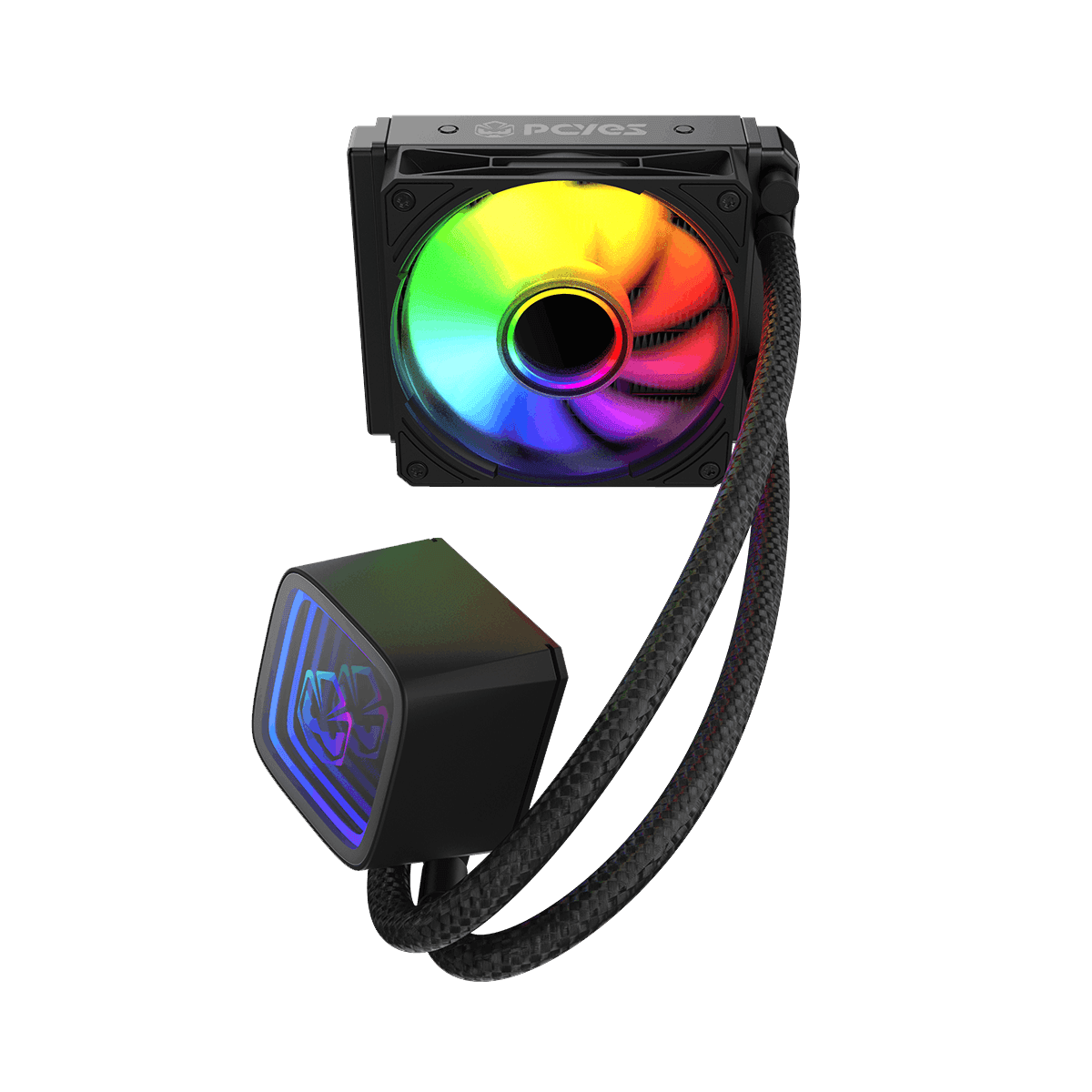 Water Cooler PCYES Tundra Black Vulcan ARGB 120mm WCTBK120 detalhe