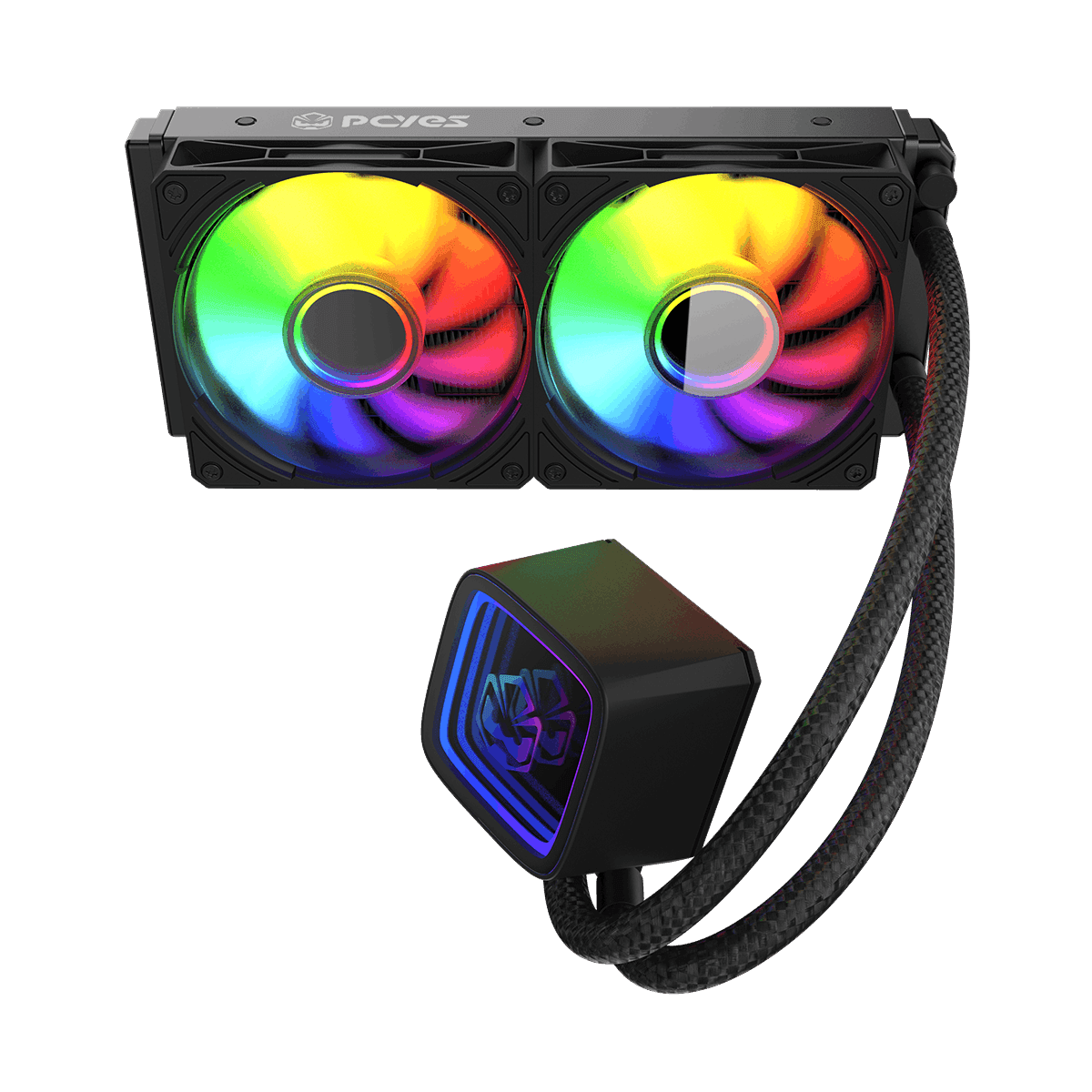 Water Cooler PCYES Tundra Black Vulcan Argb 240 Mm Wctbv 240 detalhe