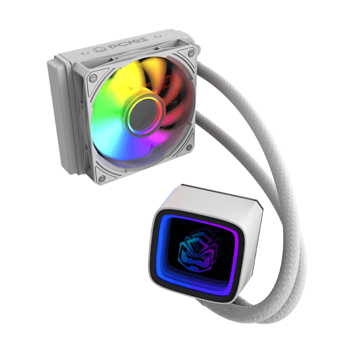 Water Cooler PCYES Tundra White Ghost ARGB 120mm TDP 150W WCTWG120 em destaque