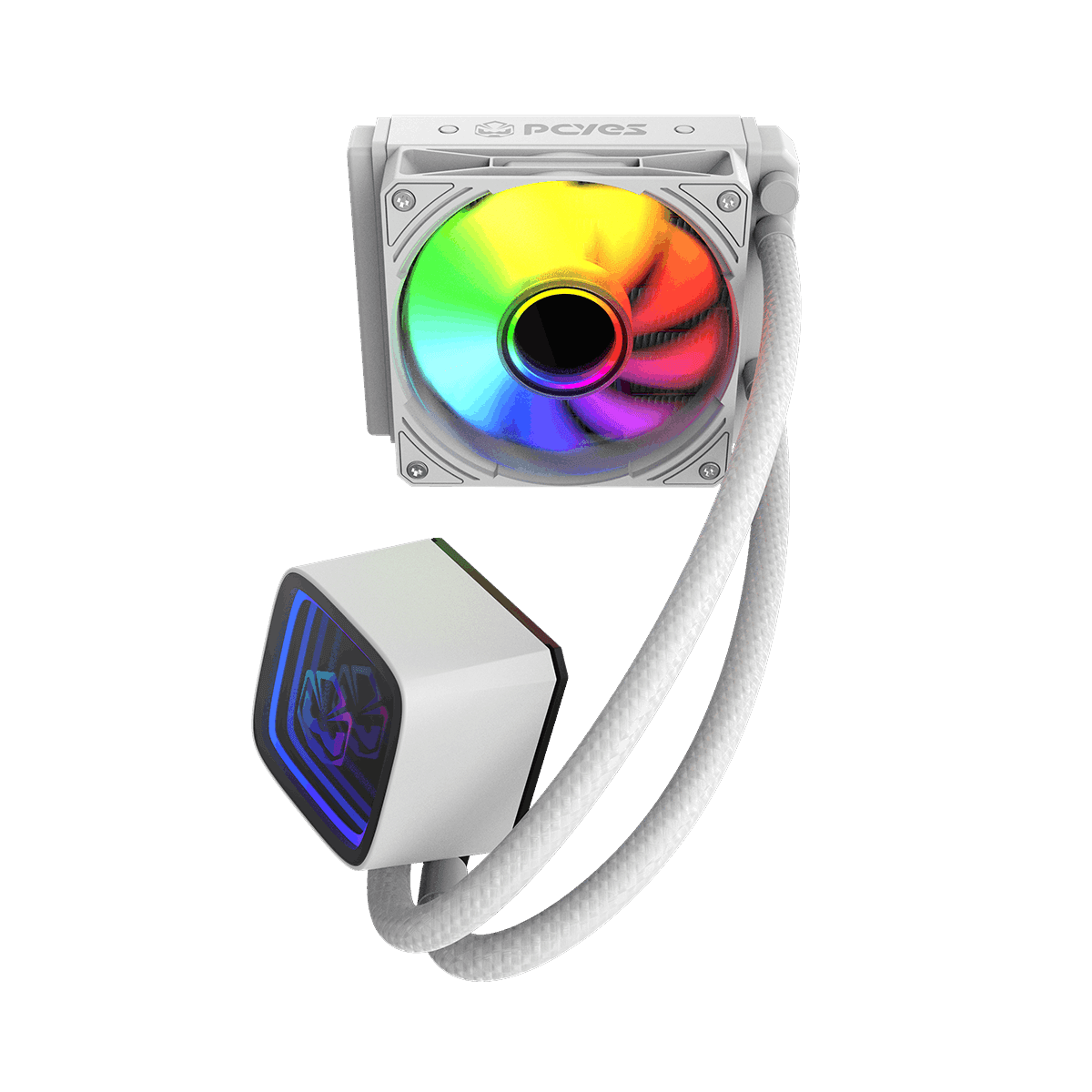 Water Cooler PCYES Tundra White Ghost ARGB 120mm TDP 150W WCTWG120 detalhe