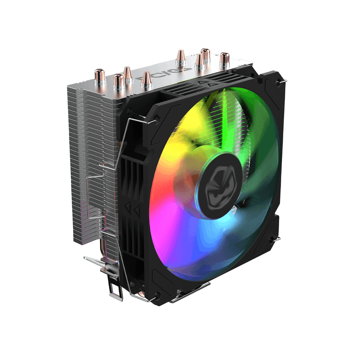 Cooler para Processador PCYES Tundra 120 Black Vulcan LED Rainbow TDP 160W ACTBKA120 detalhe
