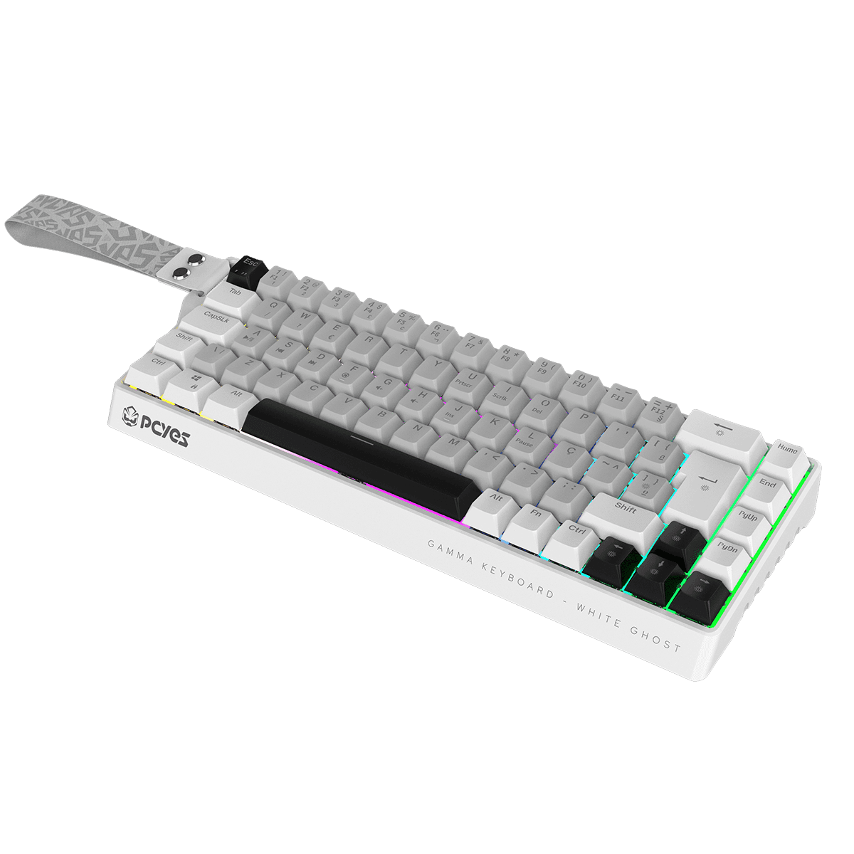 Teclado PCYES Magnético Gamma White Ghost RGB 8000Hz USB PMGMWG