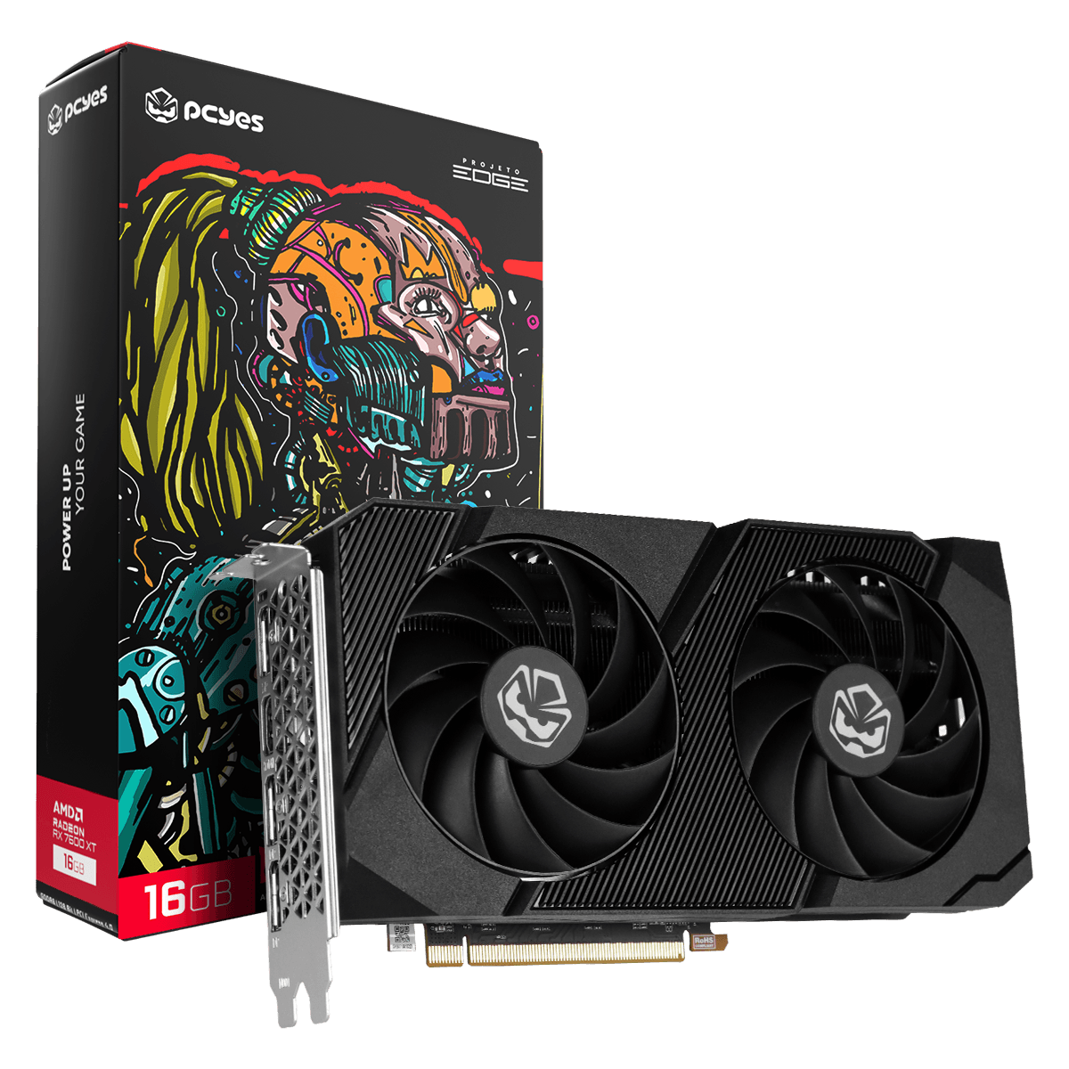 Placa de vídeo AMD Radeon RX 7600XT 16GB GDDR6 128 Bits Projeto Edge (PVR760016GBPEDF)