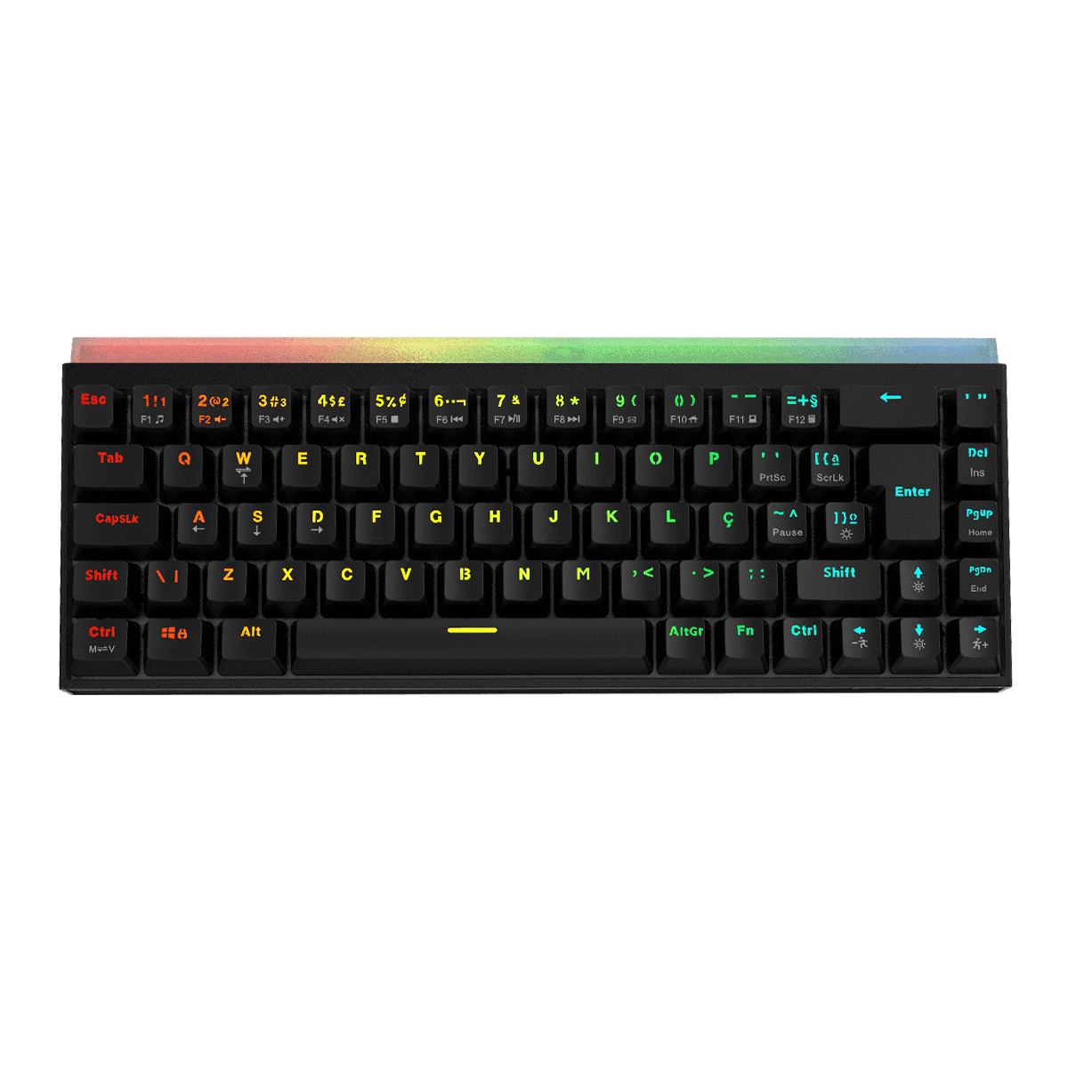 Teclado Mecânico PCYES Shiyan Black Vulcan 60% ABNT2 Outemu Red RGB TPSHBVRD