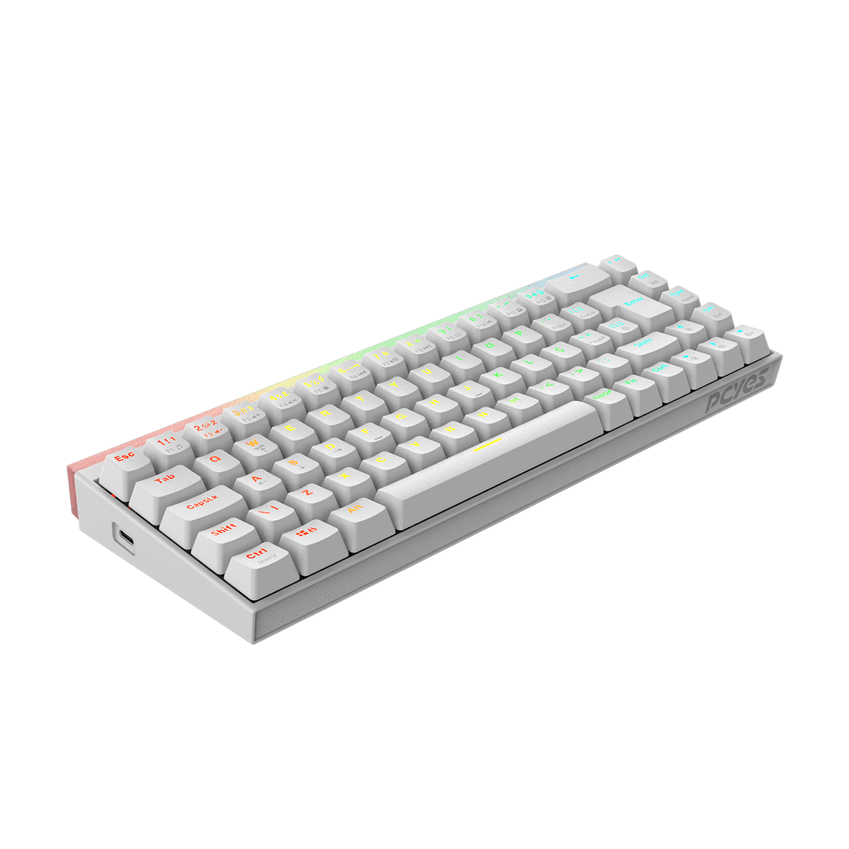 Teclado Mecânico PCYES Shiyan White Ghost 60% ABNT2 Outemu Red RGB TPSHWGRD em destaque