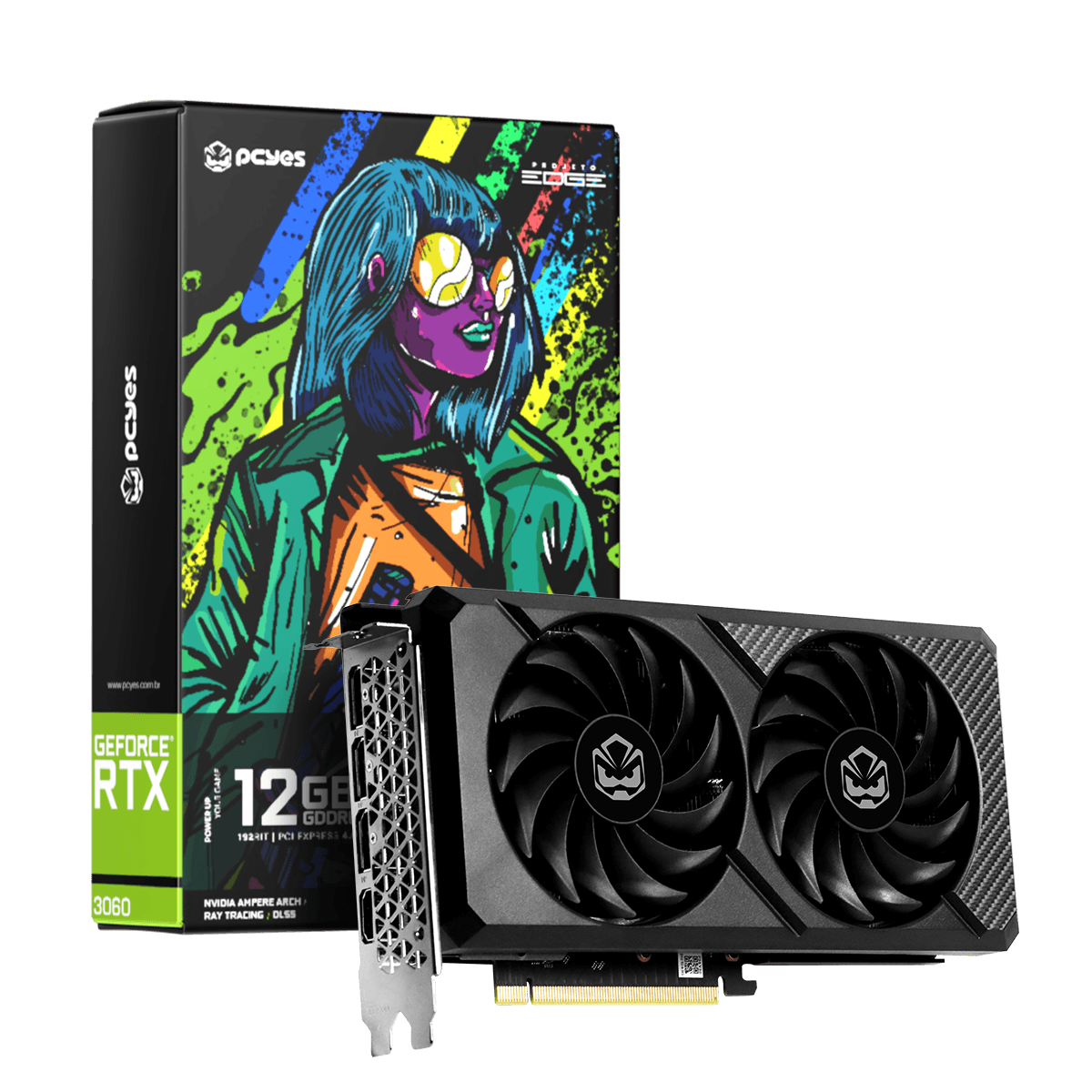 Placa de vídeo Nvidia GeForce RTX 3060 12GB DDR6 192 Bits Projeto Edge (PGS3060PE2F)