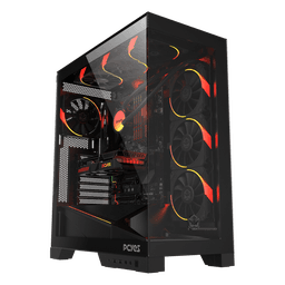 Gabinete Gamer PCYES Forcefield Flow Black Vulcan GFFFBV 1