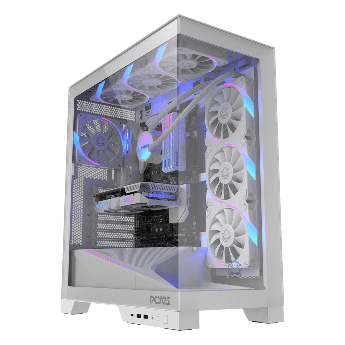 Gabinete Gamer PCYES Forcefield Flow White Ghost GFFFWG