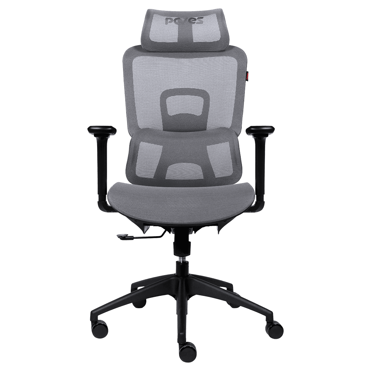Cadeira Office PCYES Ergonômica MS5 Cinza com Apoio 3D e Mesh Respirável detalhe