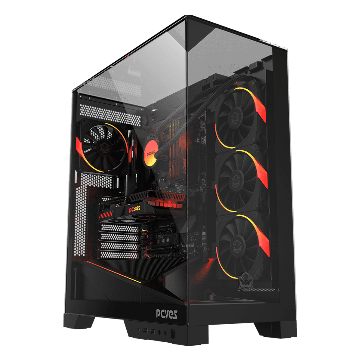 Gabinete Gamer PCYES Forcefield Dome Black Vulcan GFFDBV