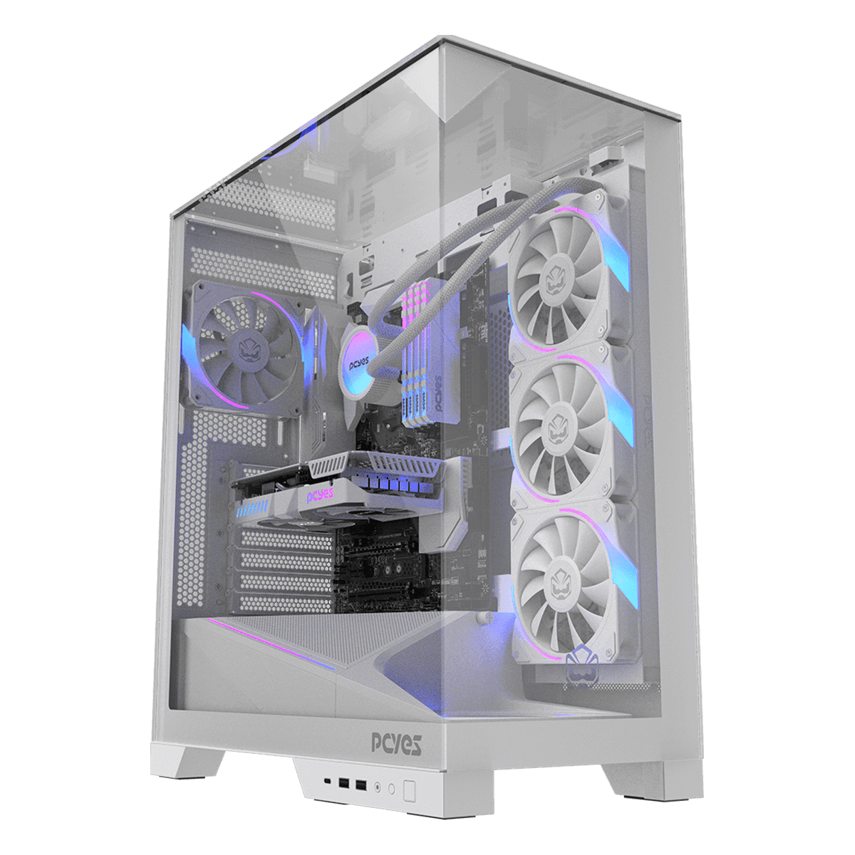 Gabinete Gamer PCYES Forcefield Dome White Ghost GFFDWG