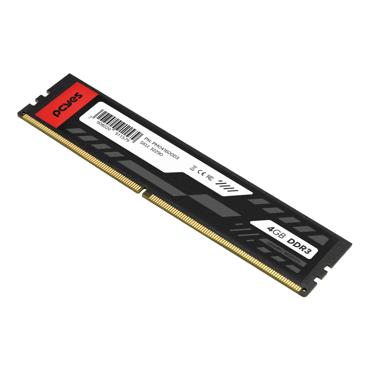 Memória PCYES UDIMM 4GB DDR3 1600MHz Desktop PM041600D3