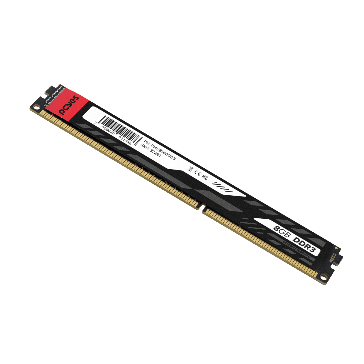 Memória PCYES 8GB DDR3 1600MHz UDIMM CL11 PM081600D3
