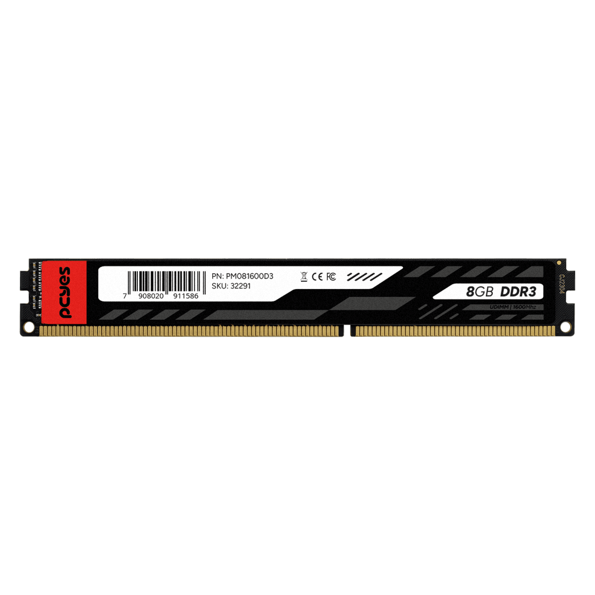 Memória PCYES 8GB DDR3 1600MHz UDIMM CL11 PM081600D3 detalhe