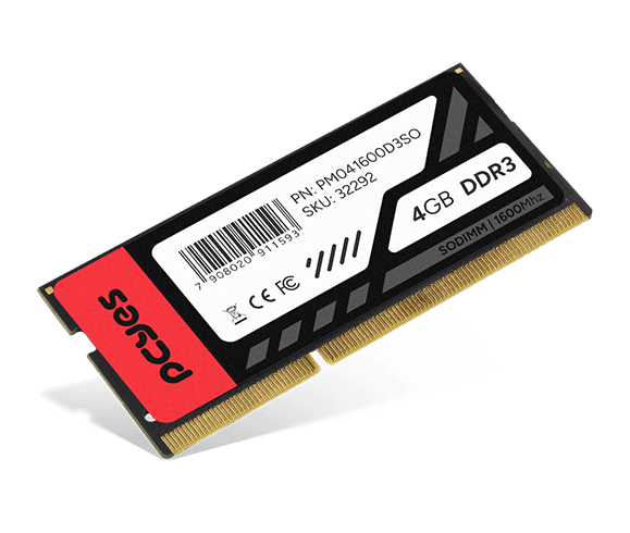 Memória PCYES SODIMM 4GB DDR3 1600MHz Notebook PM041600D3SO em destaque
