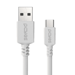 Cabo PCYES USB A para USB Tipo-C 1 Metro Branco PVC 3A 480Mbps PUACB-01 3