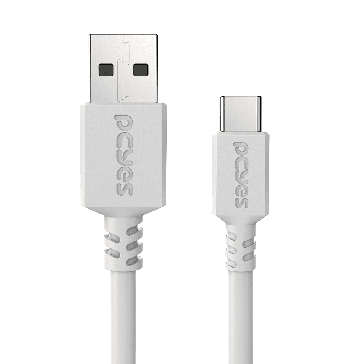 Cabo PCYES USB A para USB Tipo-C 1 Metro Branco PVC 3A 480Mbps PUACB-01 detalhe