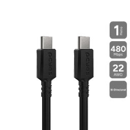 Cabo USB-C para USB-C 2.0 PCYES 1M 65W 5A PUCP-01 1