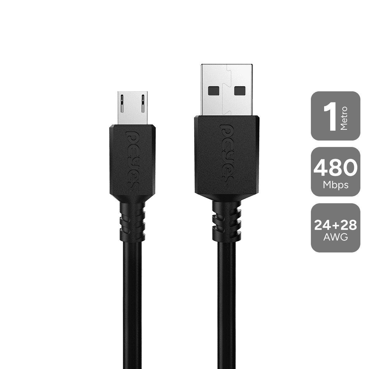Cabo PCYES Micro USB para USB A 2.0 1m PMUAP-1