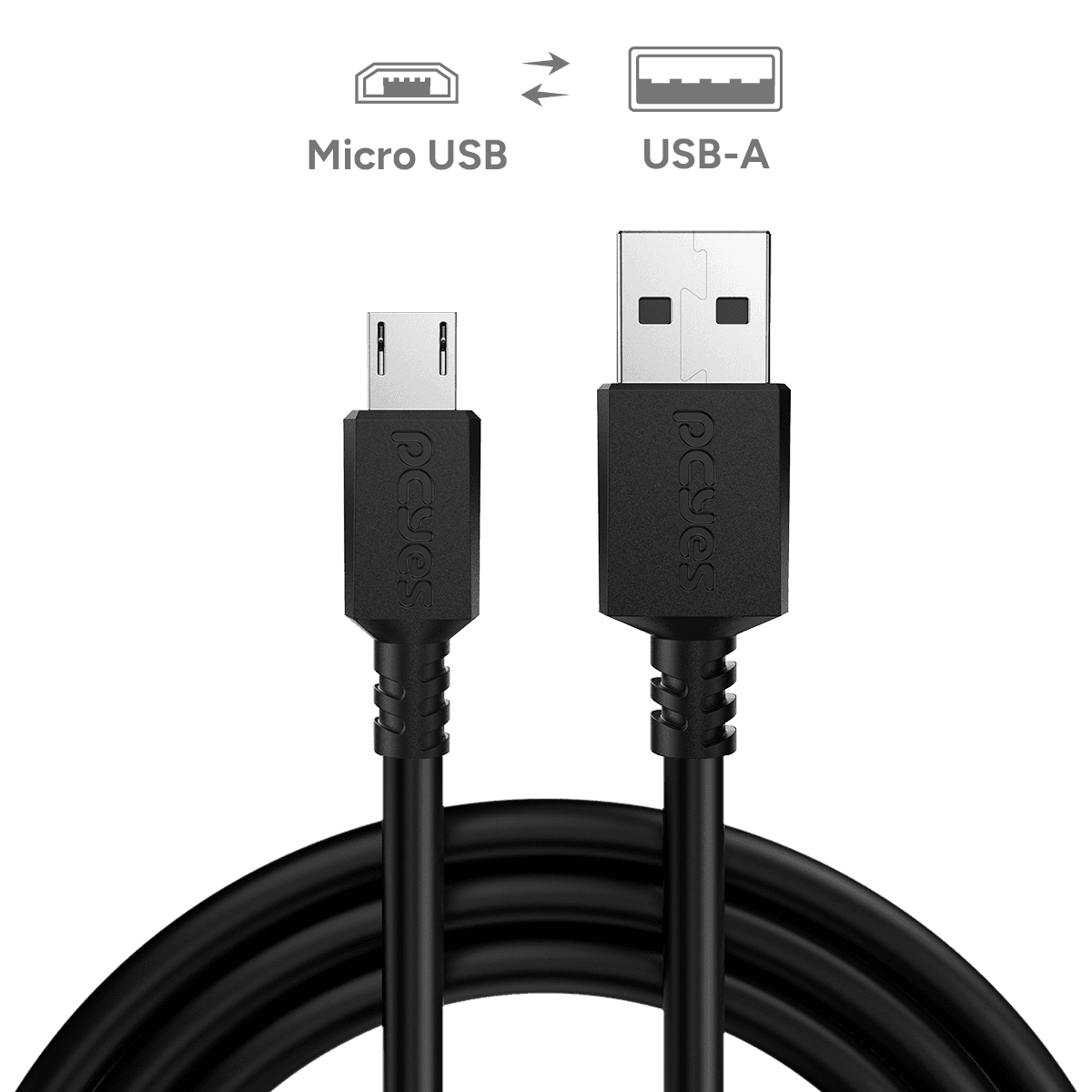 Cabo PCYES Micro USB para USB A 2.0 1m PMUAP-1 em destaque
