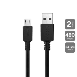 Cabo PCYES Micro USB para USB A 2.0 2 Metros 480Mbps PMUAP-2 1