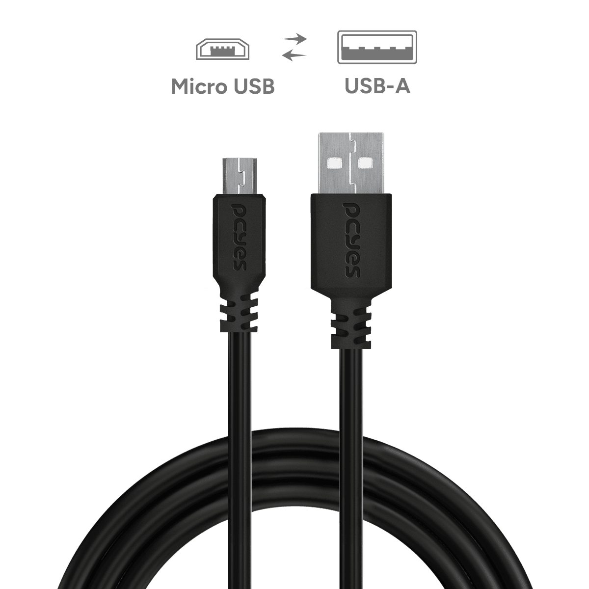 Cabo PCYES Micro USB para USB A 2.0 3 Metros 480Mbps PMUAP-3 em destaque