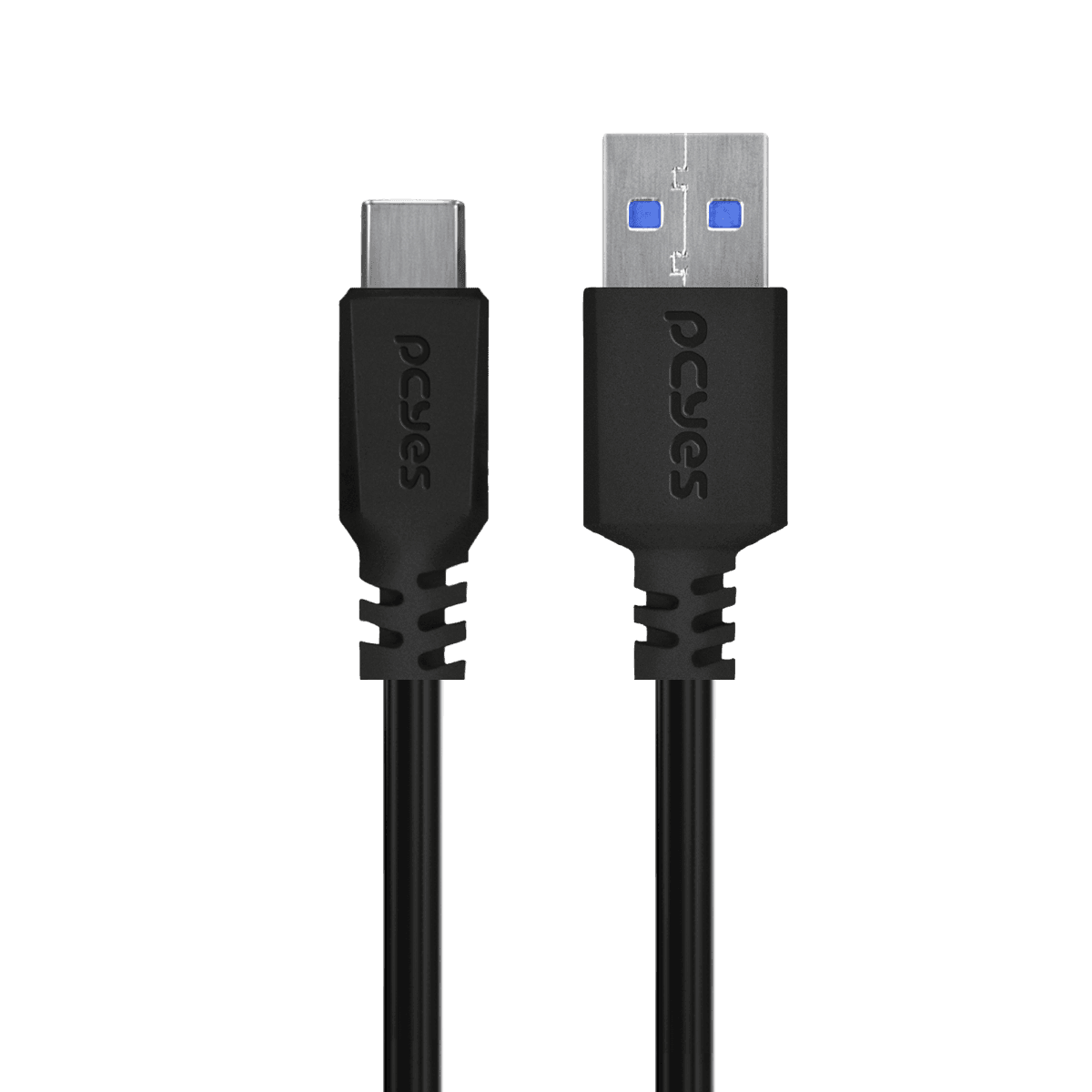 Cabo USB A 3.0 para USB Tipo-C PCYES 1M 5Gbps 3A P3UACP-1 detalhe