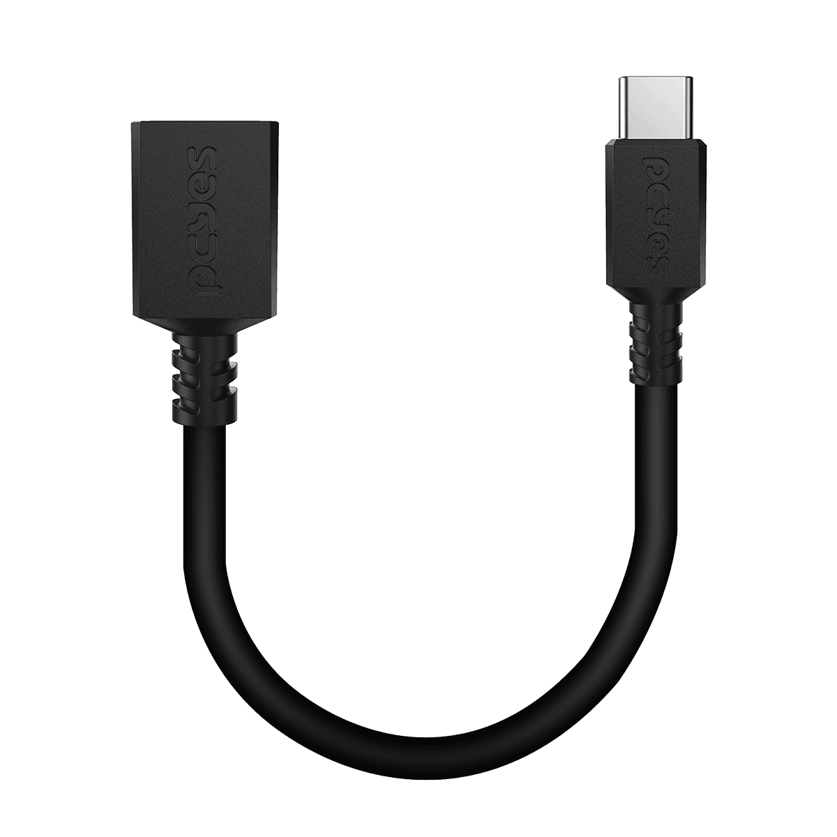 Cabo Adaptador OTG USB Tipo-C para USB A 3.0 15cm 5Gbps PCYES Preto P3AMUP-15 detalhe