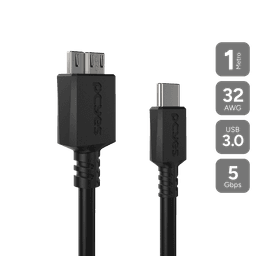 Cabo PCYES USB-C para Micro USB 3.0 1M 5Gbps 3A P3UCMBP-1 1