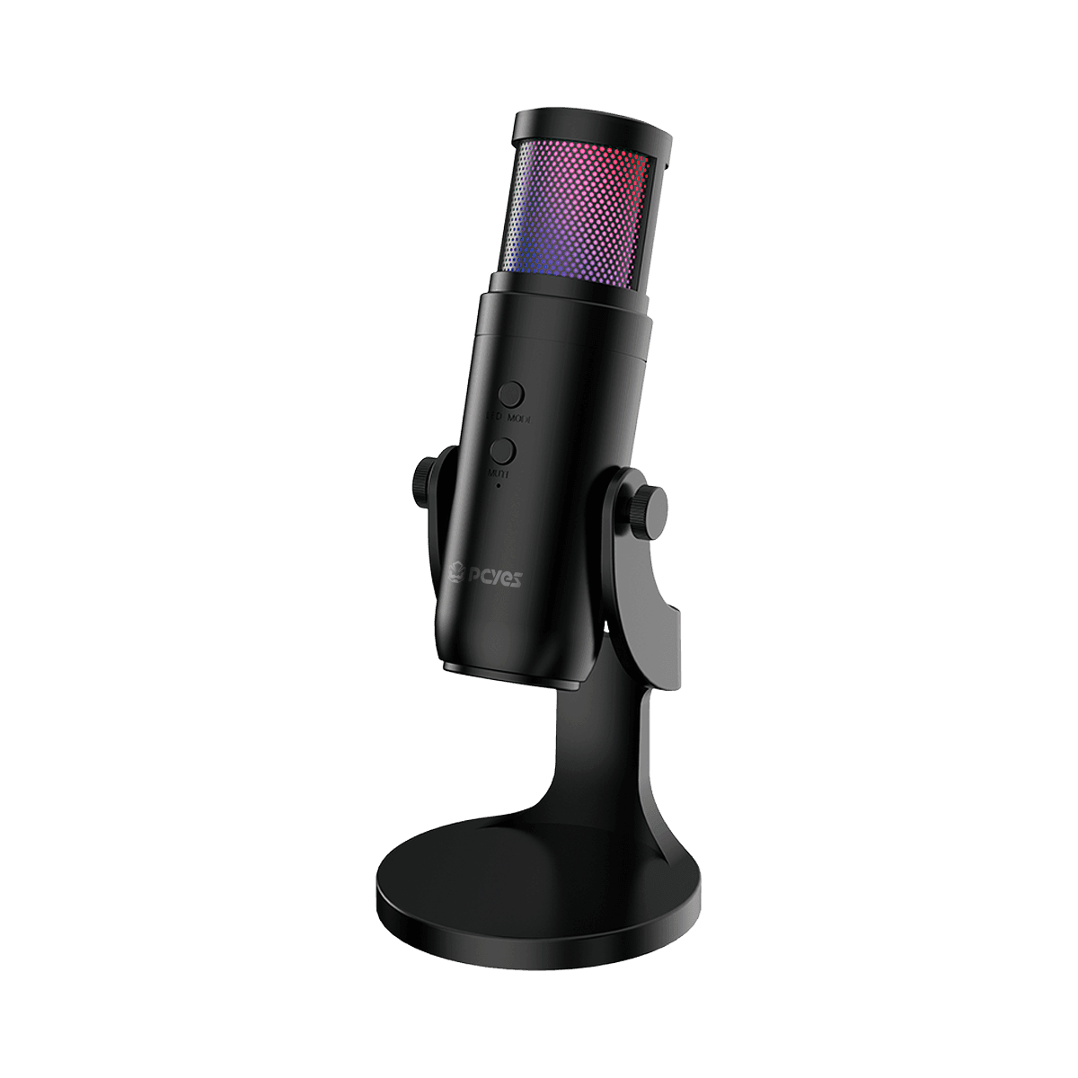 Microfone PCYES Gamer Hylia USB RGB com Mute e Cápsula Condensadora