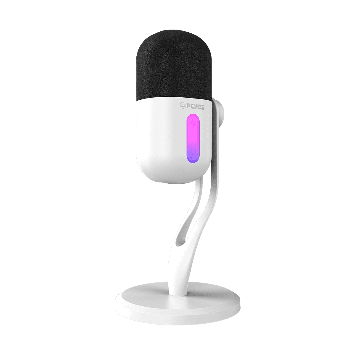 Microfone PCYES Gamer Volini USB RGB com Mute Touch e Captação Cardioide