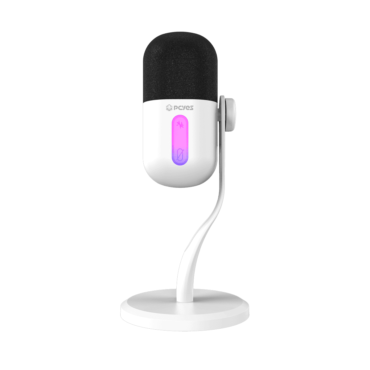 Microfone PCYES Gamer Volini USB RGB com Mute Touch e Captação Cardioide em destaque