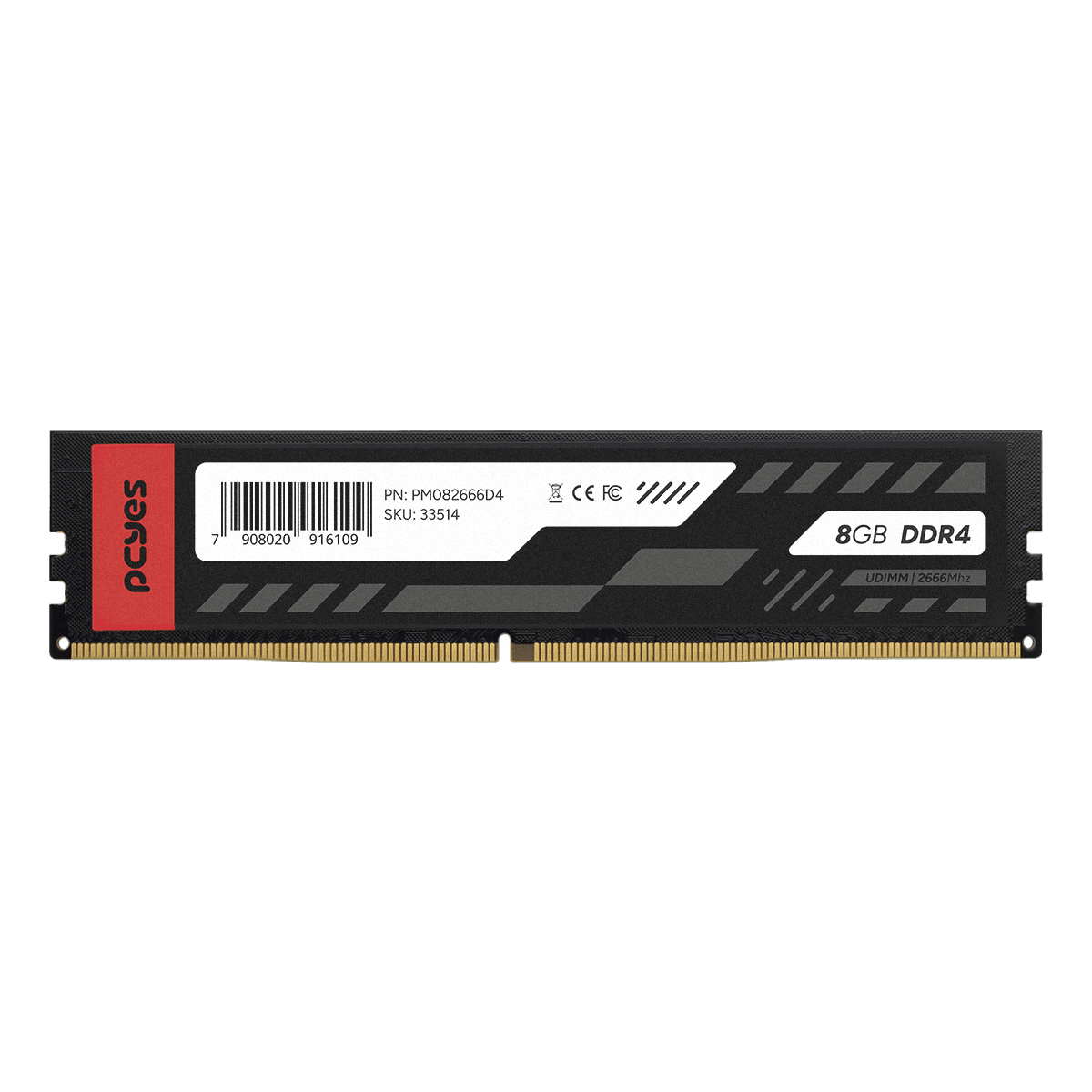 Memória PCYES UDIMM 8GB DDR4 2666MHz Desktop PM082666D4 detalhe