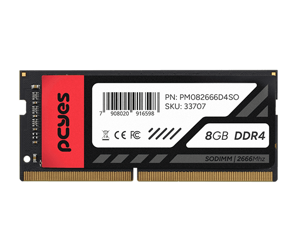 Memória RAM PCYES DDR4 SO-DIMM 8GB 2666MHz CL19 PM082666D4SO detalhe