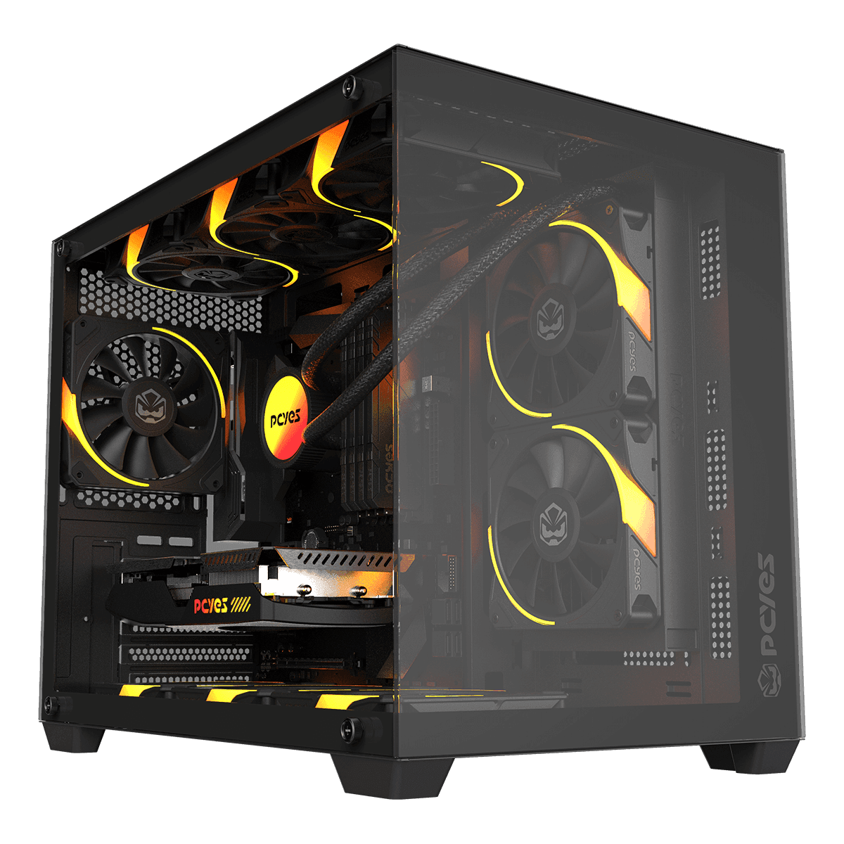 Gabinete Gamer Forcefield V2 Black Vulcan Vidro Temperado PCYes