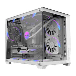 Gabinete Gamer PCYES Forcefield V2 White Ghost Vidro Temperado 1